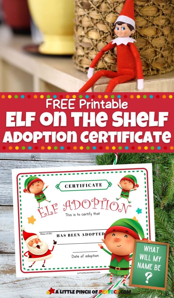 Elf on the Shelf ADOPTION CERTIFICATE: Free Printable for Christmas