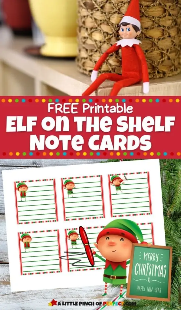Elf on the Shelf NOTE CARDS: Free Printable for Christmas