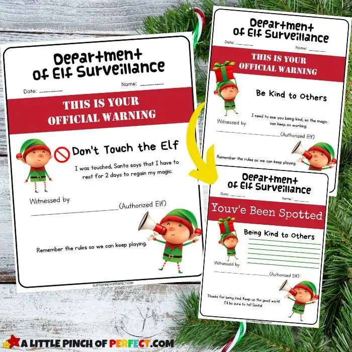 Elf on the Shelf Surveillance LETTERS: Free Printable for Christmas