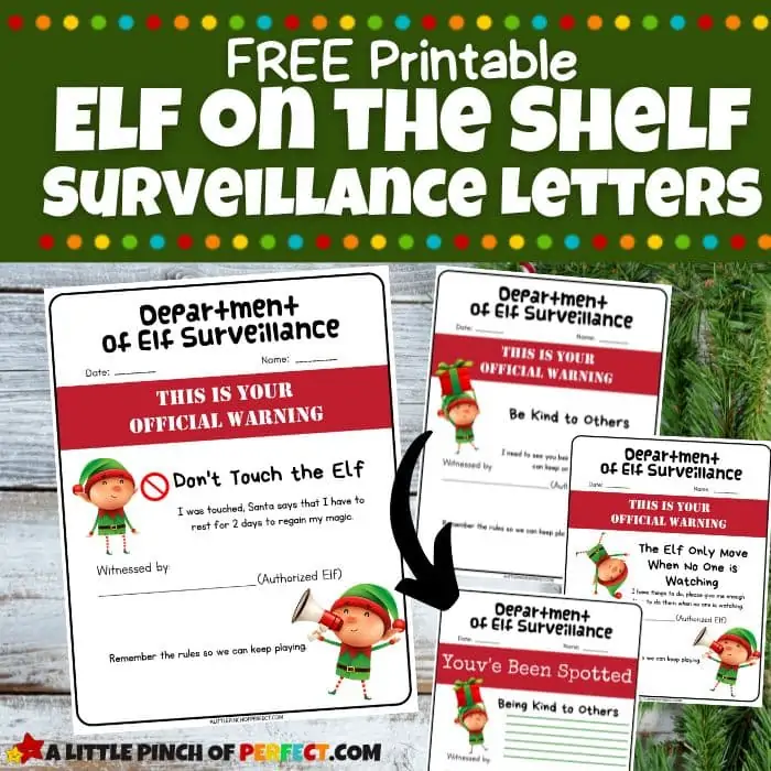 Elf on the Shelf Surveillance LETTERS: Free Printable for Christmas