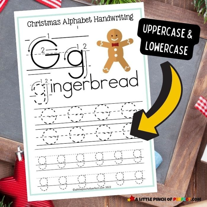 Christmas Alphabet Handwriting Worksheets FREE