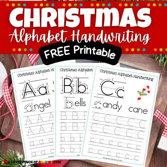 Christmas Alphabet Handwriting Worksheets: Free Printable Activity for Preschool and Kindergarten