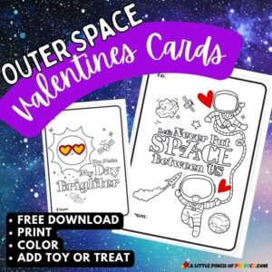 Outer Space FREE Printable Valentines Cards that are Cute and Silly