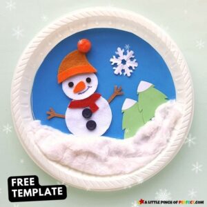 Paper Plate Snowman: Easy Kids Winter Craft and FREE Template