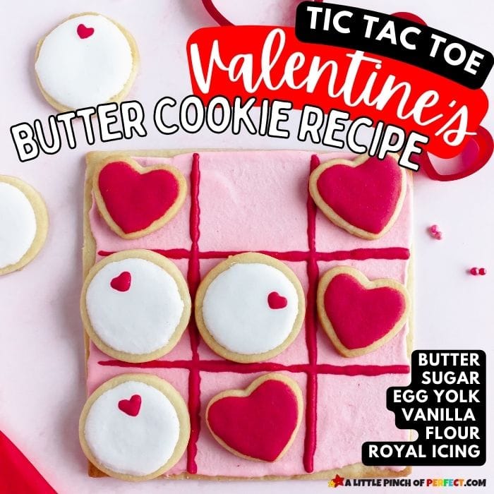 Valentine’s Day Cookies Recipe: Tic Tac Toe Board with Hearts and O’s ￼