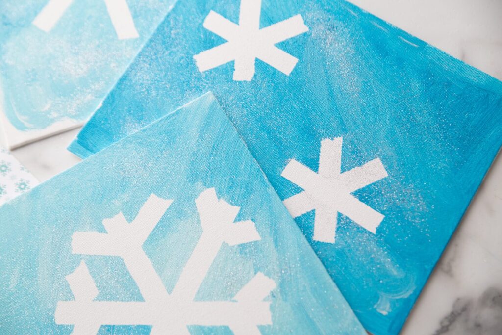 Tape Resist Snowflake Art Project for Kids