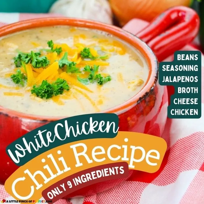 White Chicken Chili Recipe: Turn 9 Ingredients into a Hearty Meal #dinner #recipe #chili #chickenrecipe