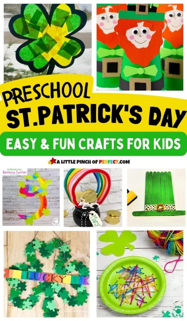 Easy and Fun St. Patrick’s Day Crafts for Kids and Preschoolers: Including leprechauns, shamrocks, rainbows, and more! #kidsactivity #craft #stpatricksday
