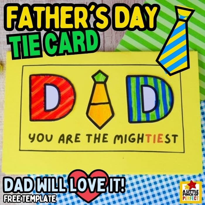 FREE Printable Father’s Day Tie Card that’s EASY and CUTE for DAD!