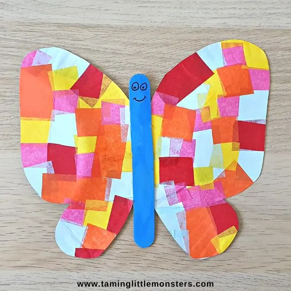 Tissue Paper Paper Plate Butterfly Craft