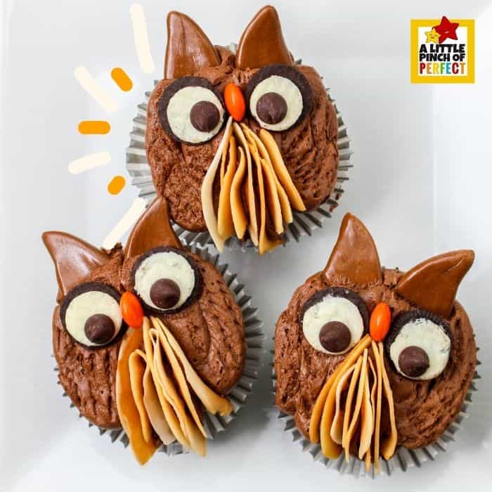 How To Make Owl Cupcakes: An Easy and Cute DIY #cupcakes #cutefood #foodart #owls #harrypotter