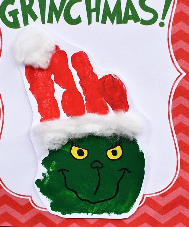 Grinch handprint craft