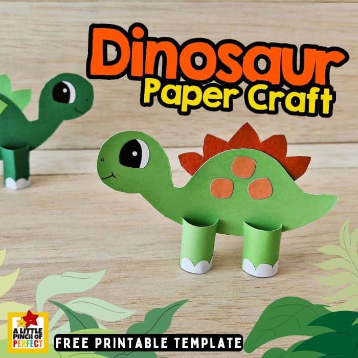 Adorable Dinosaur Craft for Kids with a FREE Printable Template