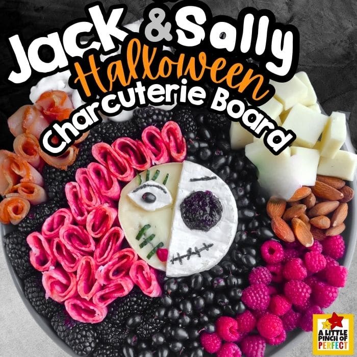 Skeleton Jack and Sally Inspired Halloween Charcuterie Board