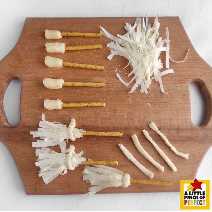 how to make witches broom for Halloween, step 1