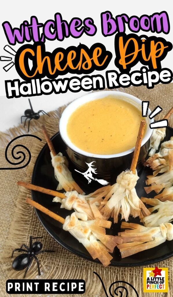 How to make a Witches Broom Cheese Dip for Halloween an EASY recipe that's fun to eat! #halloween #recipe