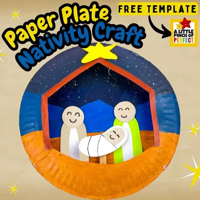 Christmas Paper Plate Nativity Craft with FREE Template