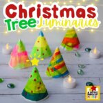 Christmas Tree Luminaries: Brighten up the holidays with homemade Christmas Tree Luminaries that sparkle with the magic of Christmas. FUN and EASY for kids and adults.