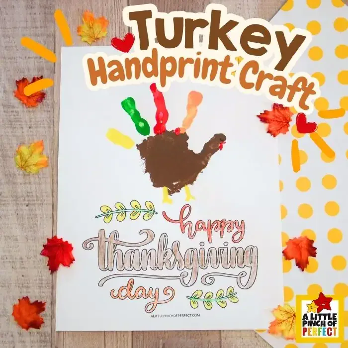 Thanksgiving Handprint Crafts: Turkey Handprint Craft #kidscraft #thanksgiving