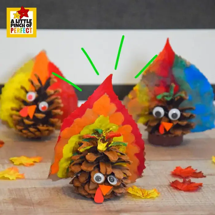 Thanksgiving Turkey Pinecone and Leaf Craft: A FUN Nature Craft for Kids a DIY activity that's simple, budget-friendly, and brings festive cheer to your home or classroom.