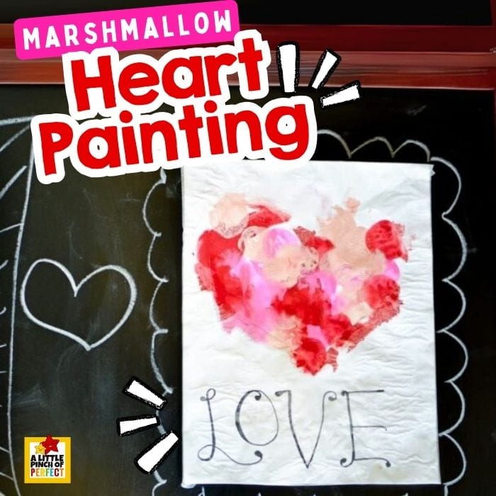 Heart Painting with Marshmallow Stamps Kids Activity
