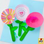 Easy Flower Craft for Kids Using Cupcake Liners and Popsicle Sticks