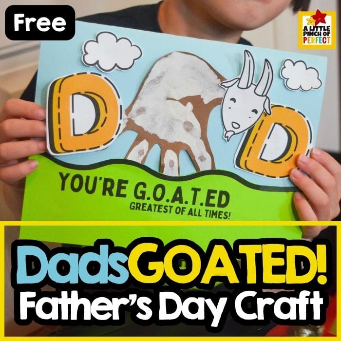 Father&rsquo;s Day Handprint Card Craft &ndash; &ldquo;You&rsquo;re G.O.A.T.ED, Dad!