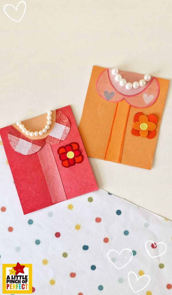 To make this craft even more special, kids can create a one-of-a-kind necklace to attach to the card! Simply string beads, buttons, or even colorful pasta onto a piece of thread or yarn to design a mini necklace that&rsquo;s as unique as Mom.
