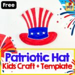 Make a fun and festive 4th of July paper plate hat with this easy patriotic craft for kids! Includes free printable templates and step-by-step directions.