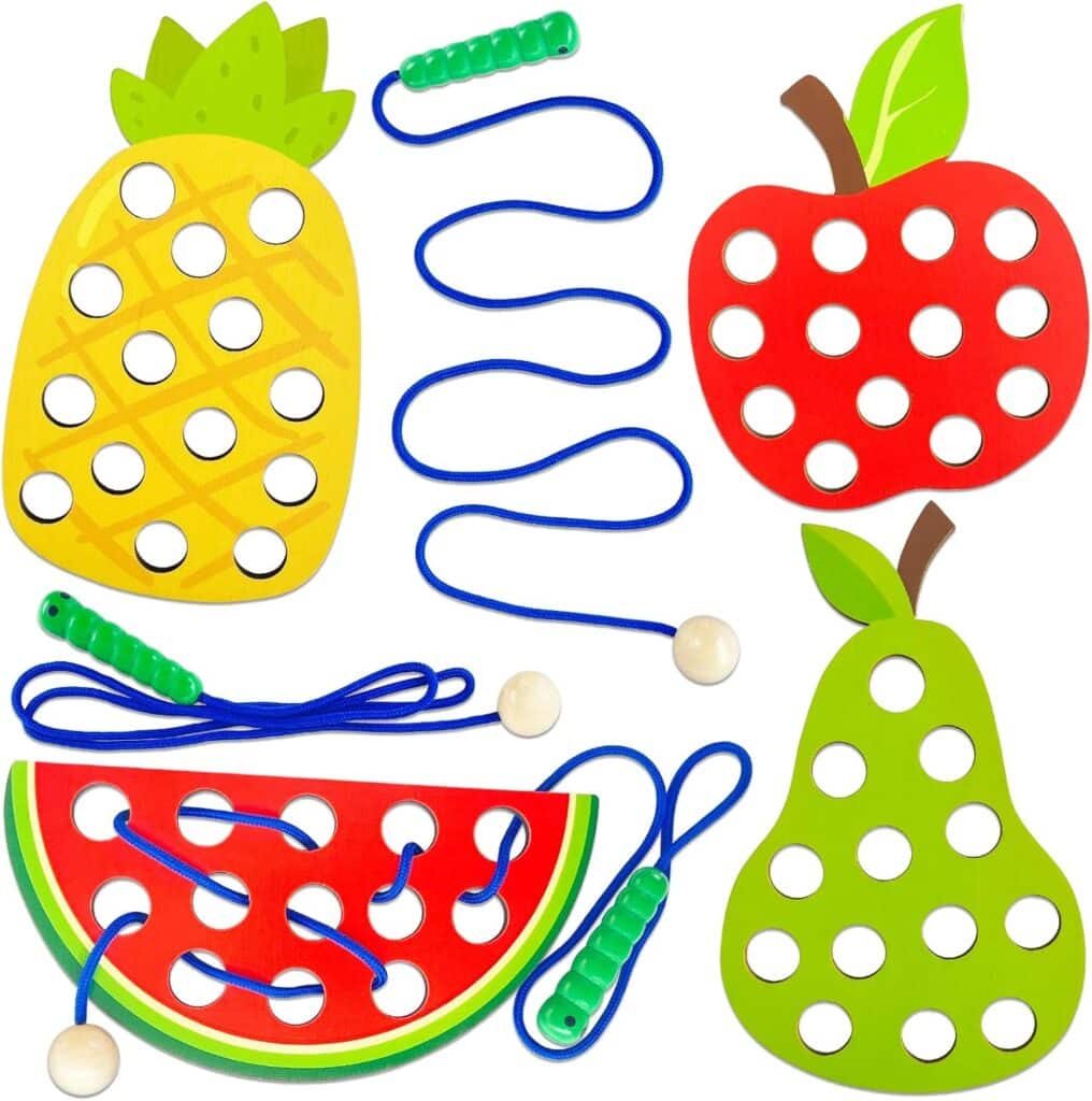 Fruit Themed Lacing Toys Fine Motor Kids Activity https://amzn.to/3IFw37w