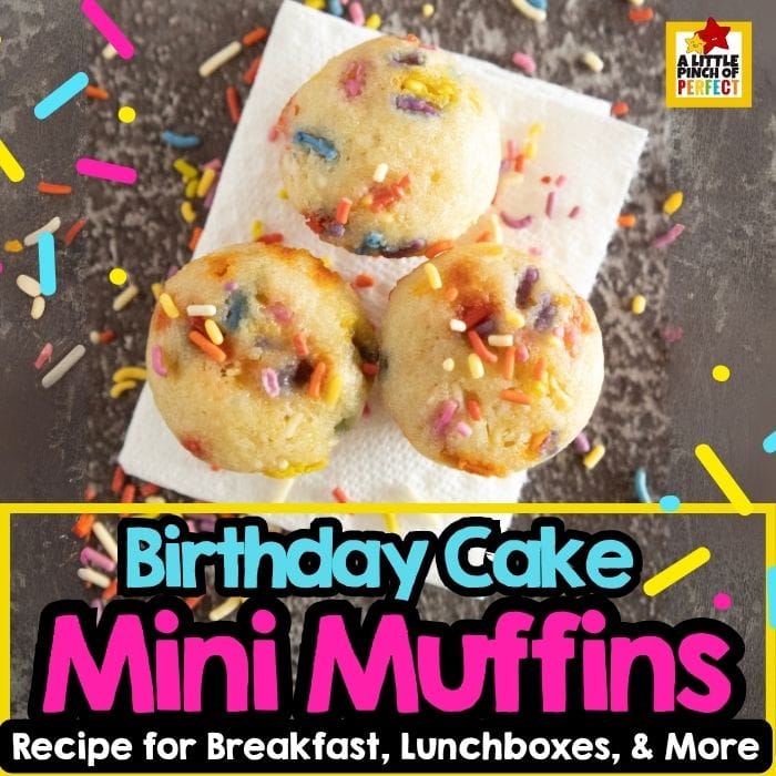 Birthday Cake Mini Muffins (Healthier Copycat Recipe for Lunchboxes & More!)
