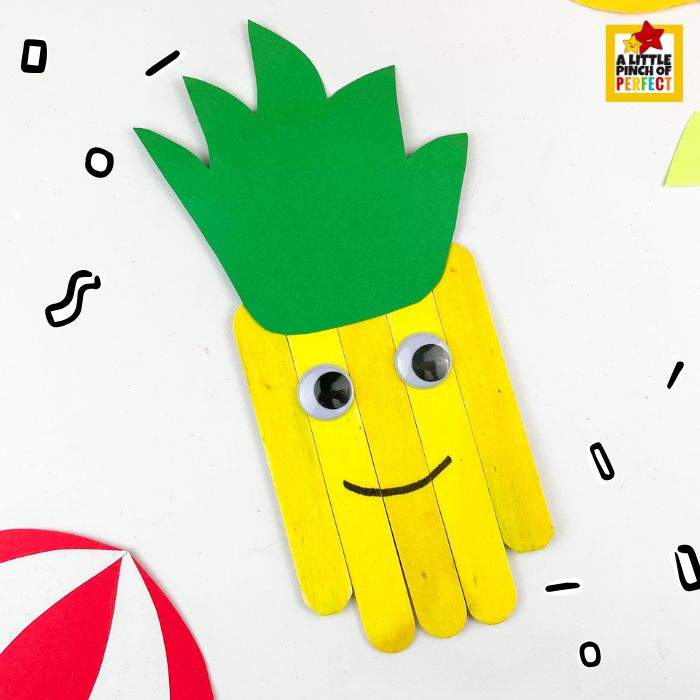 Make this fun and easy pineapple craft for kids using popsicle sticks and a free printable leaf template! Includes step-by-step directions and a video tutorial&mdash;perfect for summer, tropical themes, or classroom fun.