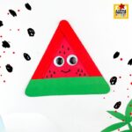 Watermelon Popsicle Stick Craft for Kids with Free Template