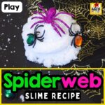 Learn how to make the spookiest spiderweb slime recipe for kids! This easy Halloween slime uses Insta Snow for a stretchy web effect and is extra fun with toy spiders.