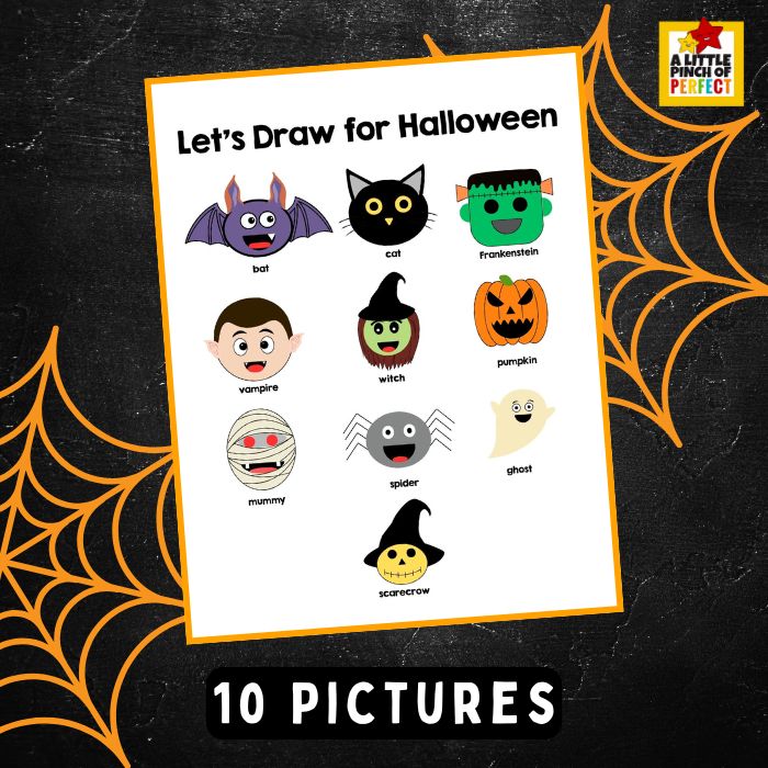 Get 30 pages of Halloween drawing fun for kids! Step-by-step tutorials, draw & trace word pages, and draw & write pages for preschoolers through early elementary. Includes a free sample page!
