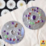 New Year’s Eve disco ball craft for kids made with an old CD