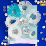Snowflake Craft for Kids: Colorful winter snowflake made from cupcake liners