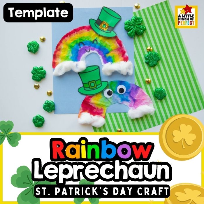 Coffee Filter Rainbow Leprechaun Craft for St. Patrick&rsquo;s Day (+ Hat Template)
