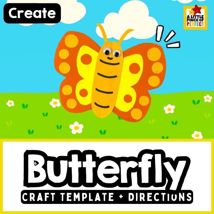Cute Butterfly Craft for Kids (Free Printable Template)