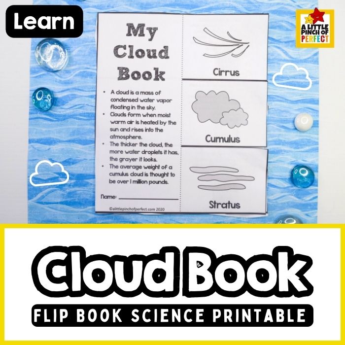 Cloud Flap Book Activity for Kids: Printable  Weather Science Craft