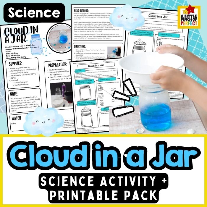 Make a Cloud in a Jar &ndash; A Fun Science Experiment for Kids (+ Easy Printable Worksheets)