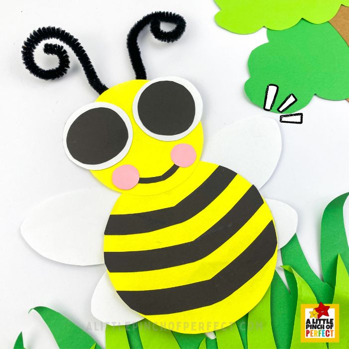 Bee Craft and Template: Give your bee wings and eyes! Use paper pieces or googly eyes for a fun, customizable kids&rsquo; craft. Simple and cute every time.