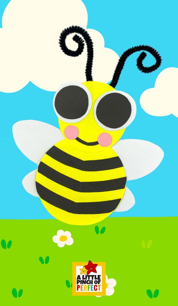 Bee Craft and Template: Make a whole swarm! Display multiple bee crafts for a bright and fun spring classroom project or home decoration.