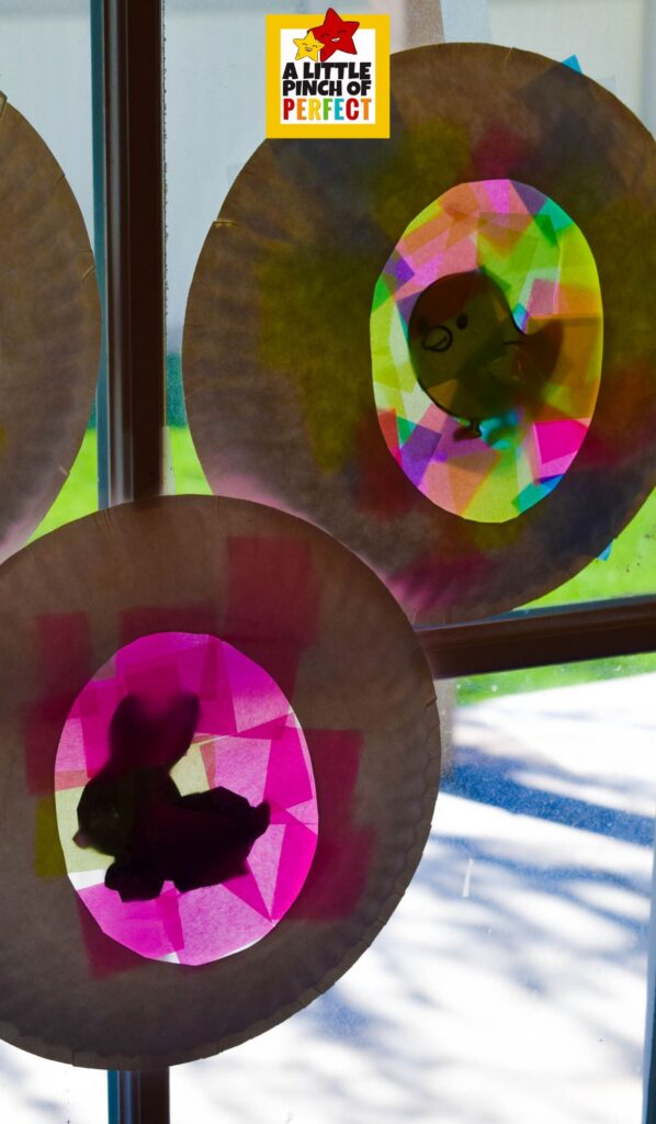 What’s Inside the Easter Egg? Easter Egg Suncatcher Craft for Kids (Free Template) – hands-on spring craft for kids with a hidden image that appears in the light