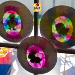 What’s Inside the Easter Egg? Easter Egg Suncatcher Craft for Kids (Free Template) – easy Easter craft for kids with paper plate frame and colorful tissue paper mosaic design