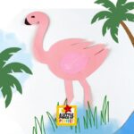 Flamingo Craft for Kids (Free Printable Template), bright pink flamingo craft idea perfect for ocean and beach themes