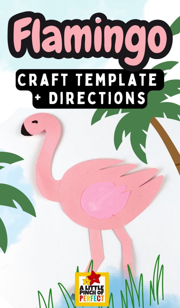Flamingo Craft for Kids (Free Printable Template), fun and easy bird craft for kids with free printable flamingo pattern