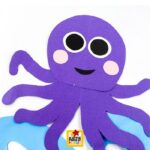 Octopus Craft for Kids (Free Printable Template), easy summer ocean craft for kids with printable head and legs template for cutting, coloring, and gluing