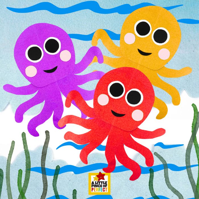 Octopus Craft for Kids (Free Printable Template), cute ocean animal craft for kids with easy printable octopus template for coloring and decorating