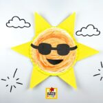 Paper plate sun craft: Looking for an easy summer craft? This Paper Plate Sun Craft uses paint, puffy paint, and a printable template to create a cheerful sun that's perfect for preschool, kindergarten, and elementary kids.